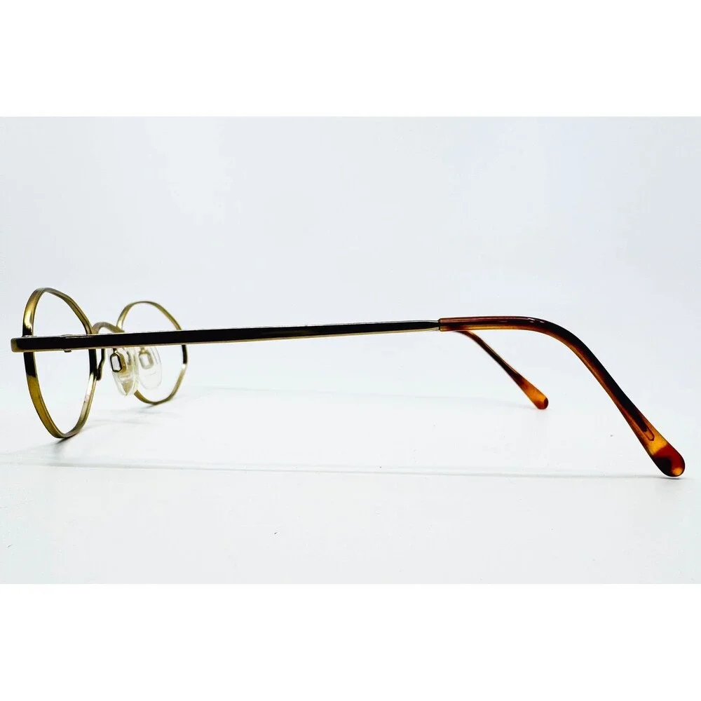 Celebrity Eyeglass Frames Unisex Amber Gold Tortoise Oval Italy 45-19-125